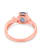 9x7mm Oval Aquamarine and White CZ 18K Rose Gold Over Sterling Silver
Ring, 1.54ctw