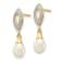14K Yellow Gold 7x5mm White Teardrop Freshwater Cultured Pearl 0.01ct
Diamond Dangle Earrings