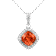 Peach Orange Lab Created Padparadscha Sapphire & Moissanite Sterling
Silver Necklace with Chain