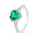 Green Lab Created Emerald and Moissanite Rhodium Over Sterling Silver
Halo Heart Ring