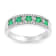 Emerald and Diamond 14k White Gold Wedding Band 0.52ctw