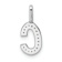 14K White Gold Diamond Letter C Initial Pendant