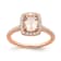 14K Rose Gold Morganite Diamond Halo Engagement Ring 1.55ctw