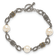 Sterling Silver with 14K Gold Over Sterling Silver Oxidized Freshwater
Cultured Pearl Bracelet