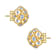 Two-Tone CZ Stud Earrings In 14K Gold Over Brass And Rhodium Over Brass