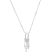 White Cubic Zirconia Rhodium Over Sterling Silver Cat Pendant 0.01ctw