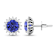 1.44ctw 14K White Gold Tanzanite and White Diamond Halo Earrings