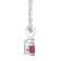 5mm Round Ruby with Diamond Accent 14k White Gold Pendant With Chain