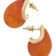 Riley Gold Tone Marbled Resin Orange Earrings
