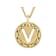 Cardano Initial V Pendant Necklace In 18K Gold Over Bronze
