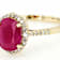 Ruby And Diamond Solitaire Ring In 10K Gold