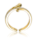 Serpent CZ Pave Bypass Ring In 14K Gold Over Brass