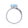 Round Blue Topaz with White Topaz Accents Sterling Silver Bypass Ring