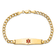 14k Yellow Gold Medical Soft Diamond Shape Red Enamel Curb Link ID Bracelet
