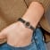 Charles Hubert Ladies Stainless Steel with Ceramic Band Black Dial Watch
