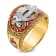 10K Two-Tone Yellow and White Gold Men's Textured and Enameled Masonic
Shriner's Ring