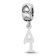 Rhodium Over Sterling Silver LogoArt Delta Gamma Vertical Letter on
Heart Bead