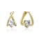 Heart Shape CZ Huggie Earrings In 14K Gold Over Brass