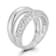 Rachel Zoe CZ Double Dome Stacked Ring in Rhodium Over Sterling Silver