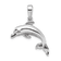 Rhodium Over Sterling Silver Polished Dolphin Pendant