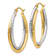 14k Yellow Gold and 14k White Gold Diamond-Cut and Polished 1 3/16"
Oval Hoop Earrings