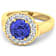 2.5ctw Violet Tanzanite and Diamond 14K Yellow Gold Halo Ring