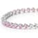 Pink And White Cubic Zirconia Rhodium Over Sterling Silver Heart Tennis
Bracelet 14.39ctw