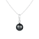 Cultured Tahitian Pearl 10mm Diamond Pendant in 14k White Gold