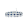 Sapphire Color CZ Oval Link Tennis Bracelet In Sterling Silver