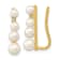14K Yellow Gold 3-5mm Freshwater Cultured Pearl .016ct Diamond Ear
Climber Earrings