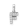 14K White Gold Diamond Letter F Initial with Bail Pendant