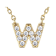 CZ Initial W Station Necklace In 18K Gold Over Sterling Silver 0.2ctw