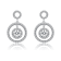 CZ Triple Halo Drop Earrings In Sterling Silver