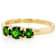 Chrome Diopside Three-Stone Ring In 18K Gold Over Sterling Silver 0.95ctw