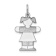 Rhodium Over 14K White Gold Satin Girl Hugs Charm