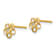 14K Yellow Gold Cubic Zirconia Diamond-cut Children's Flower Post Earrings