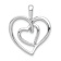 Rhodium Over 14k White Gold Diamond Double Heart Pendant