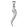 Rhodium Over 14k White Gold Brushed 3D Italian Horn Pendant