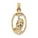 10K Yellow Gold Praying Hands and Cross In Oval Charm
