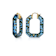 14K Yellow Gold Over Sterling Silver Acrylic Hoops in Blue with Glitter