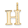 14K Yellow Gold Diamond Letter H Initial Pendant