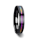 AZURE Flat Black Ceramic Ring Brushed with Rainbow Groove 4mm