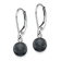 Rhodium Over 14K White Gold 7-8mm Black Round Freshwater Cultured Pearl
Leverback Earrings