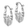 Rhodium Over 14k White Gold 11/16" Satin and Diamond-cut Claddagh
Hoop Earrings