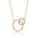 Entwined Triple Circle CZ Pave Necklace In 14K Gold Over Brass