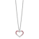 Sterling Silver Rhodium-plated Red Enamel Heart with 1-inch Extension Necklace