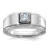 Rhodium Over 10K White Gold Men's Diamond Ring 0.34ctw