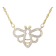 White Diamond 14k Yellow Gold Over Sterling Silver 18" Bee Necklace
with Chain 0.22ctw