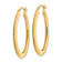 14k Yellow Gold Polished 1 1/2" Oval Hoop Earrings