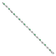 Rhodium Over 14k White Gold White Sapphire and Emerald Gemstone Bracelet